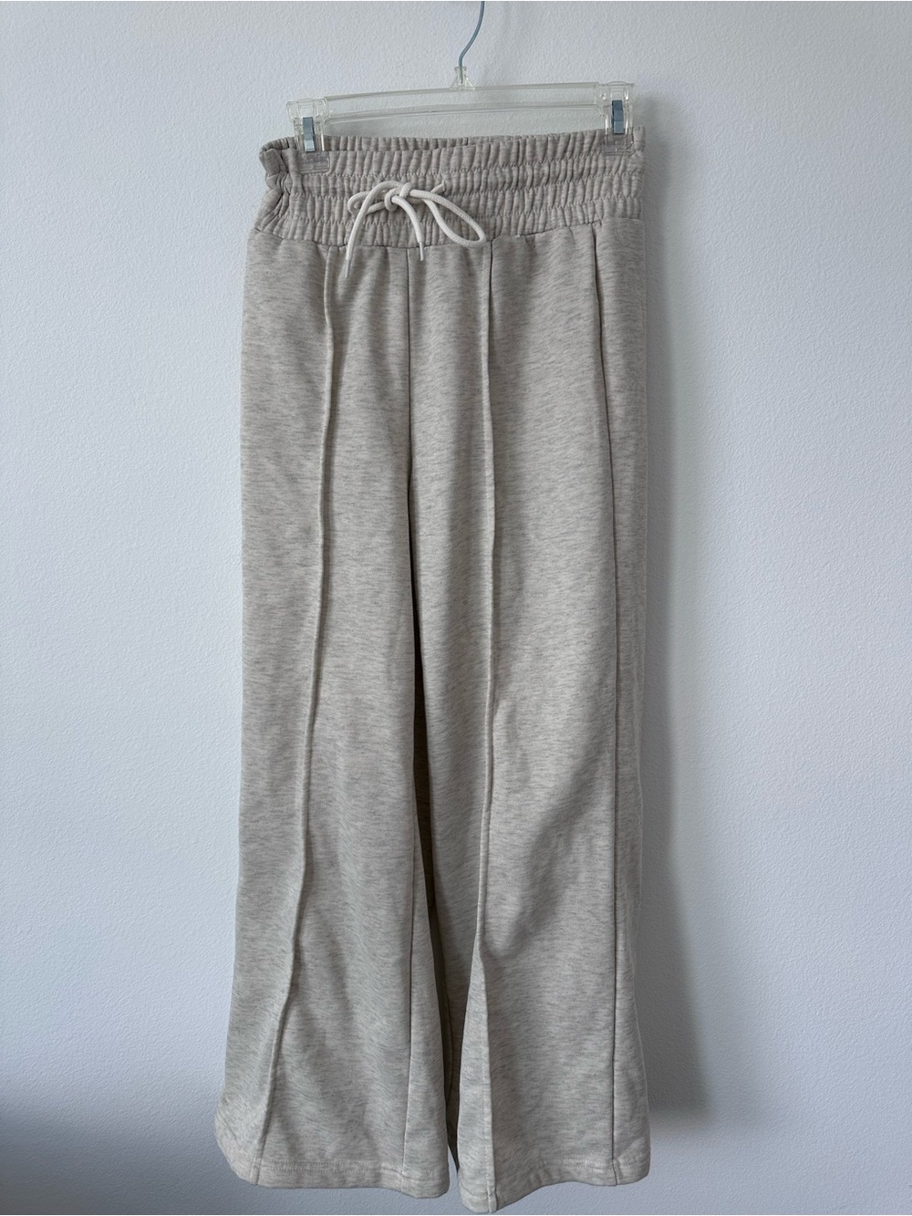 SHEIN Wide-Leg Drawstring Sweatpants - Light Gray